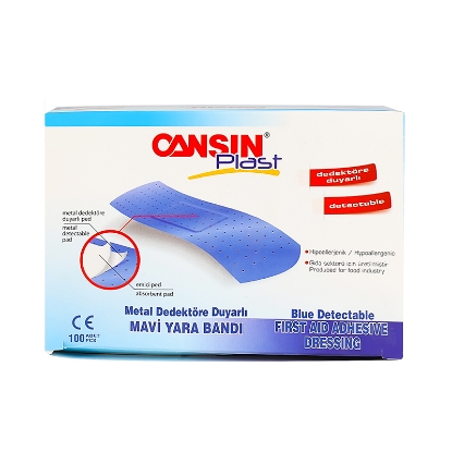 Cansin Plast First Aid Plaster Blue 100 Pcs