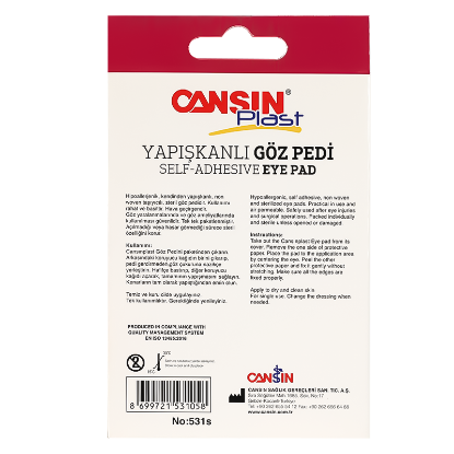 Cansin Plast Eye Pad 5.8 X 8.3 cm 5 Pcs