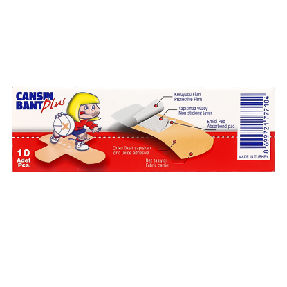 Cansin Bant Plus First Aid Plaster 10 Pcs