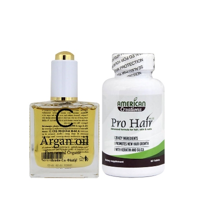 Pro Hair + Cosmo Pure Argan Oil Glass 50ML package offer