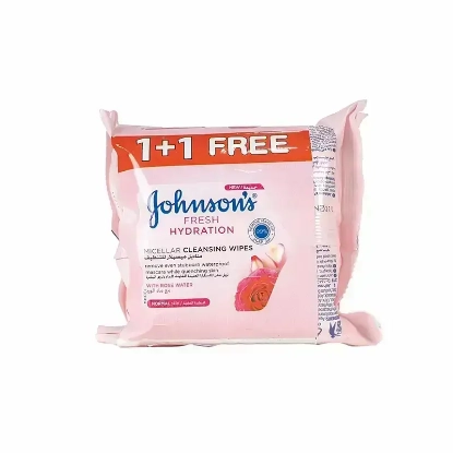 Johnson's Micellar Cleansing Wipes With Rose Water 2*25'S 1+1 Offer