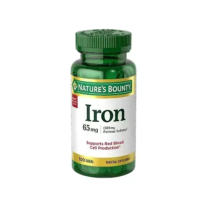 Natures Bounty Iron 65 mg Tabs 100'S For red blood cell production