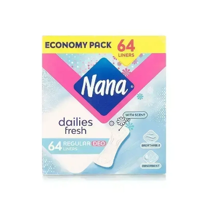 Nana Dailies Fresh Regular Deo Liners Economy Pack 64 Pcs