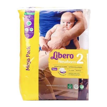 ليبرو 2 حديث الولادة 3-6 كجم جامبو 88 حفاضة لمنع التسرب 