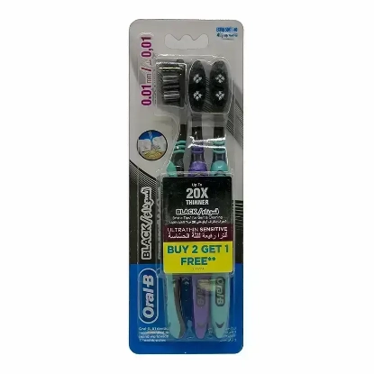 Oral B Ultra Thin Sensitive Black Toothbrush Extra Soft 2+1 Om160 
