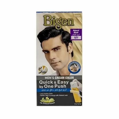 Bigen Men's Cream Color By One Push Natural Black 101