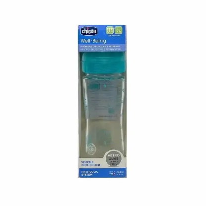 Chicco WB Glass Bottle With Slow Flow (0+ M) Boy 240 ml 