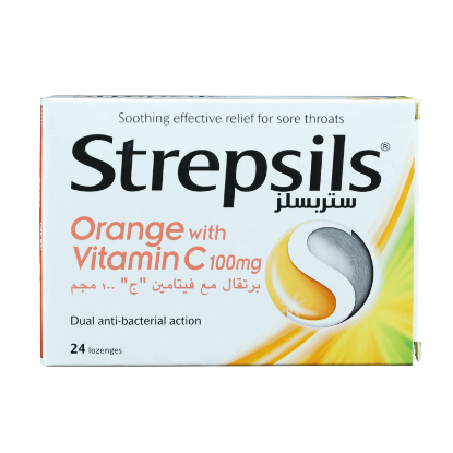 Strepsils Orange With Vitamin C Lozenges 24'S