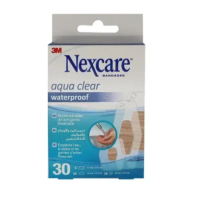 Nexcare Aqua Clear Waterproof Bandages Assorted 30'S