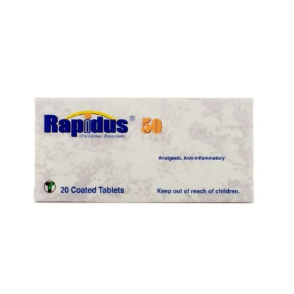Rapidus 50Mg 20 Tablets as analgesic