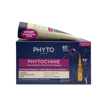 Phyto Phytocyane Reactional Ampoules For Woman + Shampoo 100 ml Free 